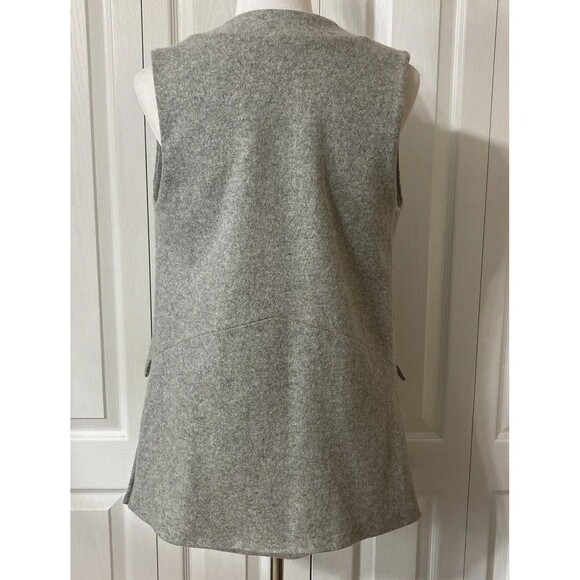 Womens Vest Anthropologie Elevenses Gray Woven Wool A Line Open Lined - Picture 7 of 11